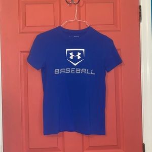 Under Armor Blue Baseball T-shirt (Youth Medium)